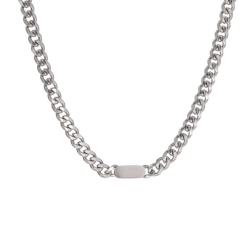 Wholesale steel jewelry niche hip-hop ins fashion brand men's accessories Cuban necklace