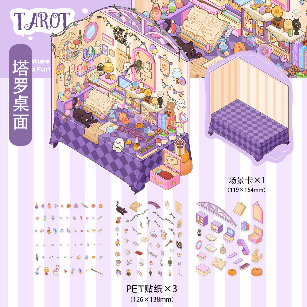 Wholesale Tarot dressing table landscaping stickers 3D three-dimensional DIY stickers