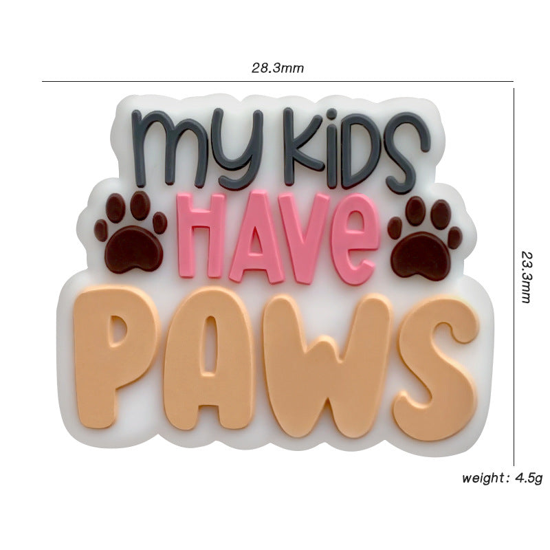 Wholesale 10PCS PAWS Food Grade Silicone Beads