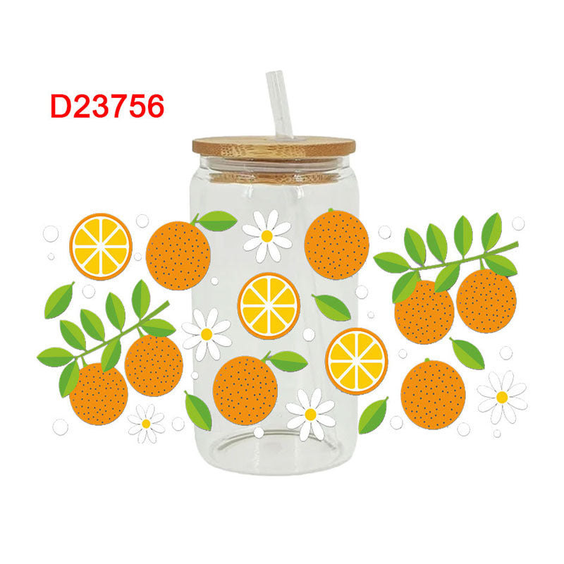 Wholesale Colorful and diverse fruits 16oz Cup UV DTF Wraps