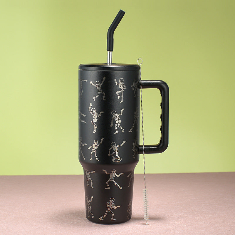 Wholesale Tumbler 40oz Stainless Steel Skull Car Portable Straw Thermos Cup Ice Bullies Cup