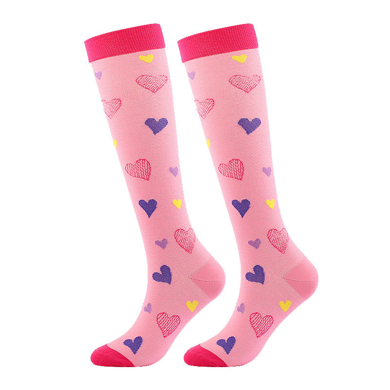 Wholesale 10pcs Valentine's Day Compression Socks Mid-calf Sports Pressure Slimming Beauty Leg Medical Auxiliary Elastic Socks
