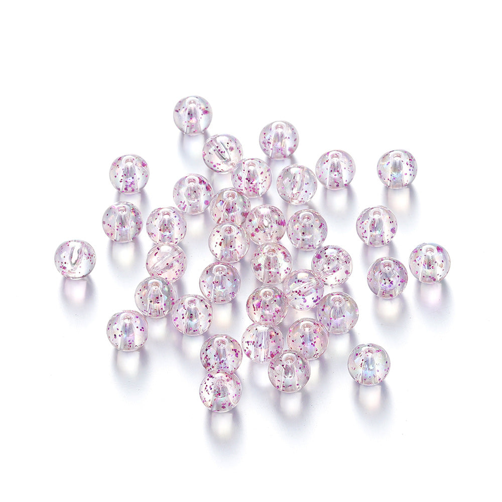 Wholesale 30pcs Acrylic 8-10mm Round Bead Sequin Straight Hole DIY Bead Beads