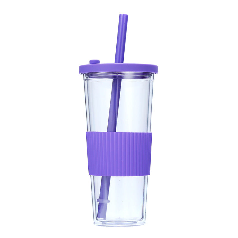 Wholesale Portable Double-layer Large-hole Universal Bubble Tea Lid Plastic Cup