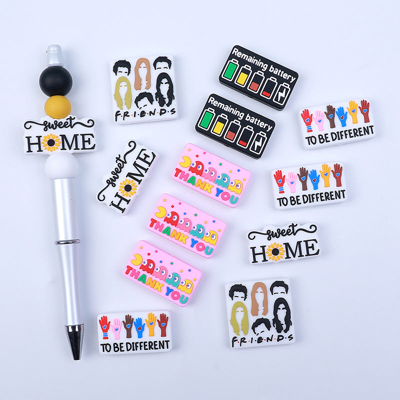 Wholesale 20PCS Cartoon Letters Silicone Beads