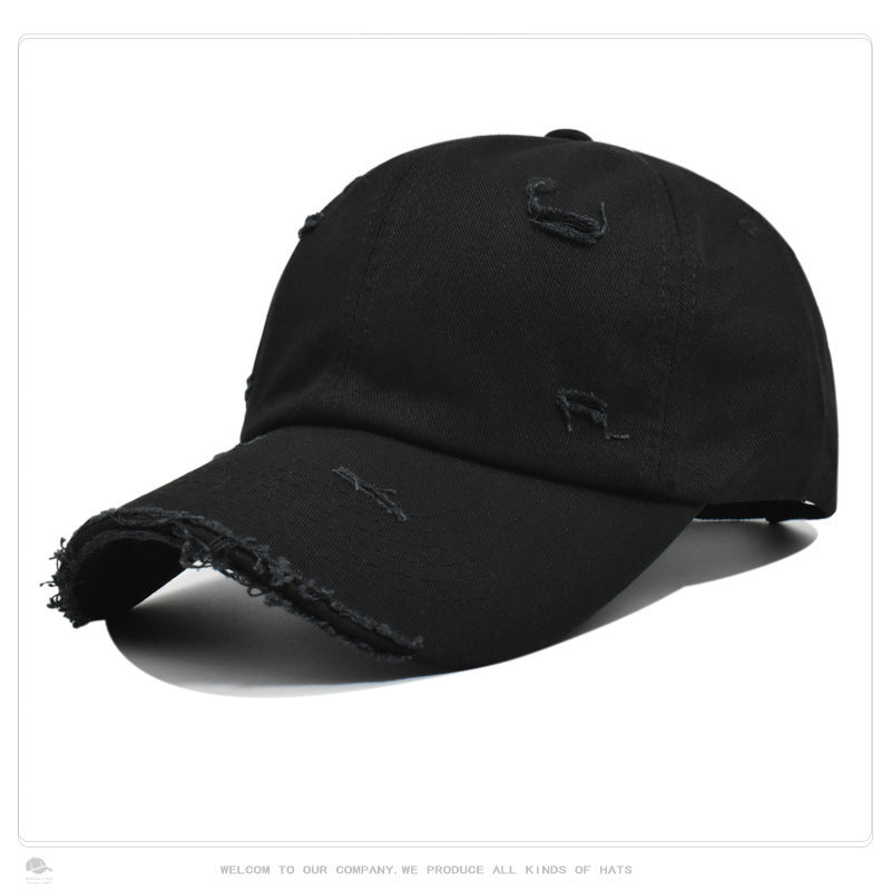 Wholesale Fashion Personality Outdoor Shade Hat Men's European and American Retro Old Brim Broken Edge Baseball Cap Women