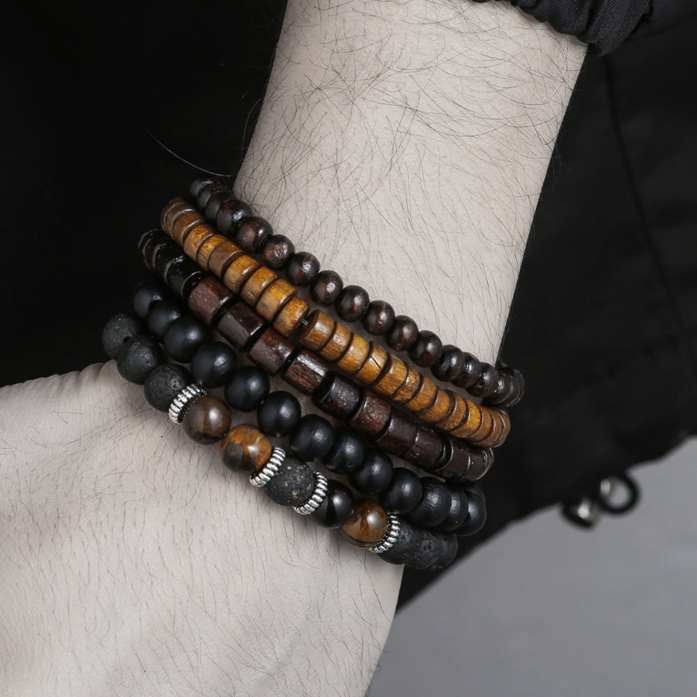 Wholesale New Coconut Shell Wood Chip Multilayer Bracelet Set