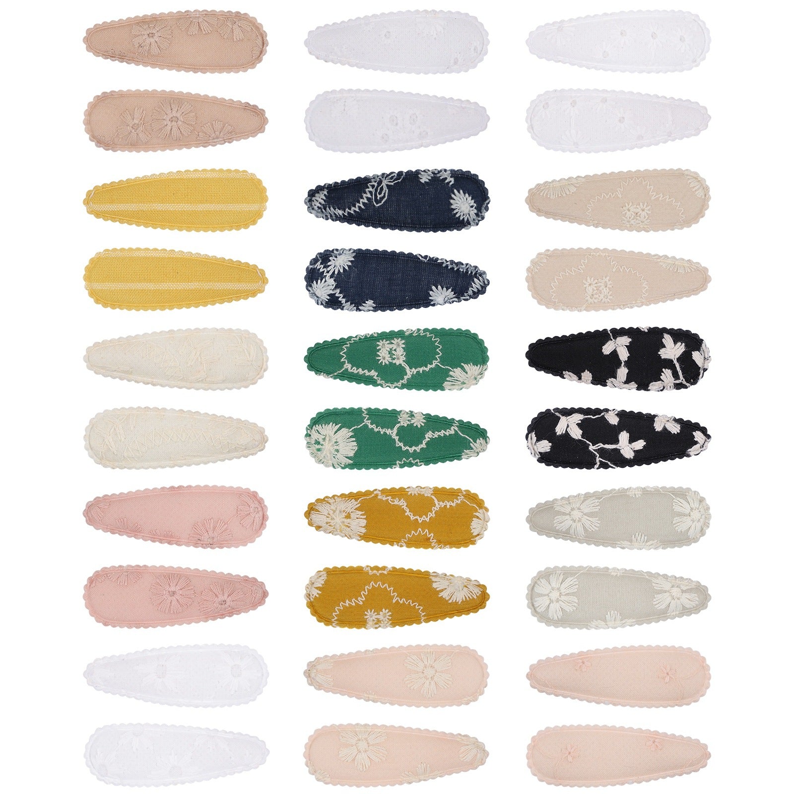 Wholesale Embroidered Floral Children's Hairpin BB Clip Cute Little Girl Fabric Hair Accessories Girls' Baby Hair