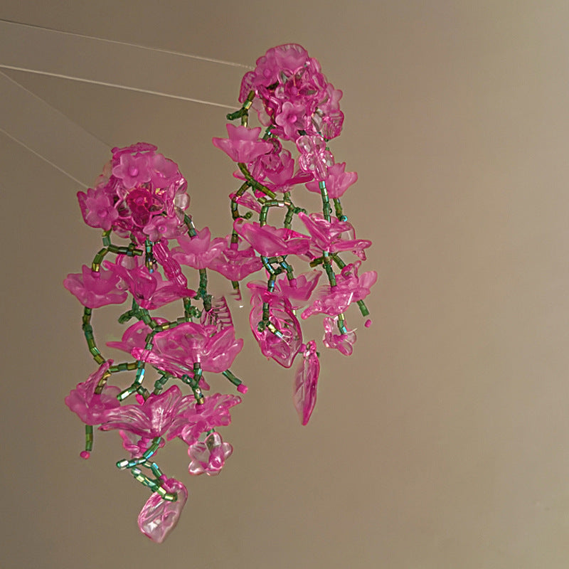 Wholesale New Chinese Style Lotus Fan Butterfly Pearl Tassel Temperament Fashion Niche High-end Earrings