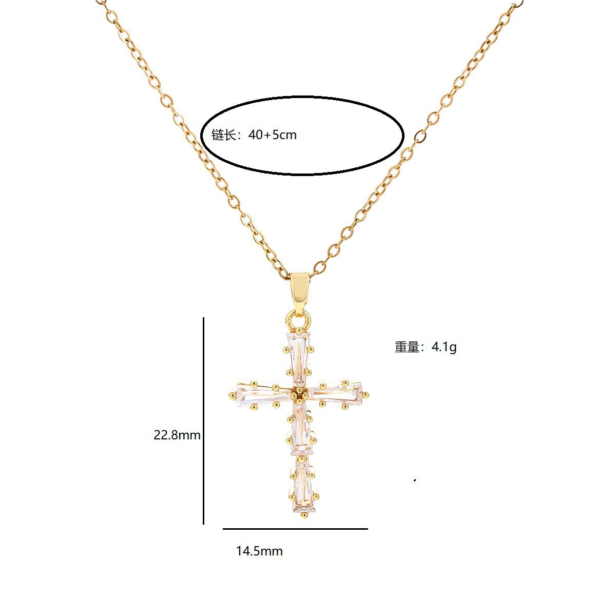 Wholesale Titanium Steel Cross Pendant Necklace
