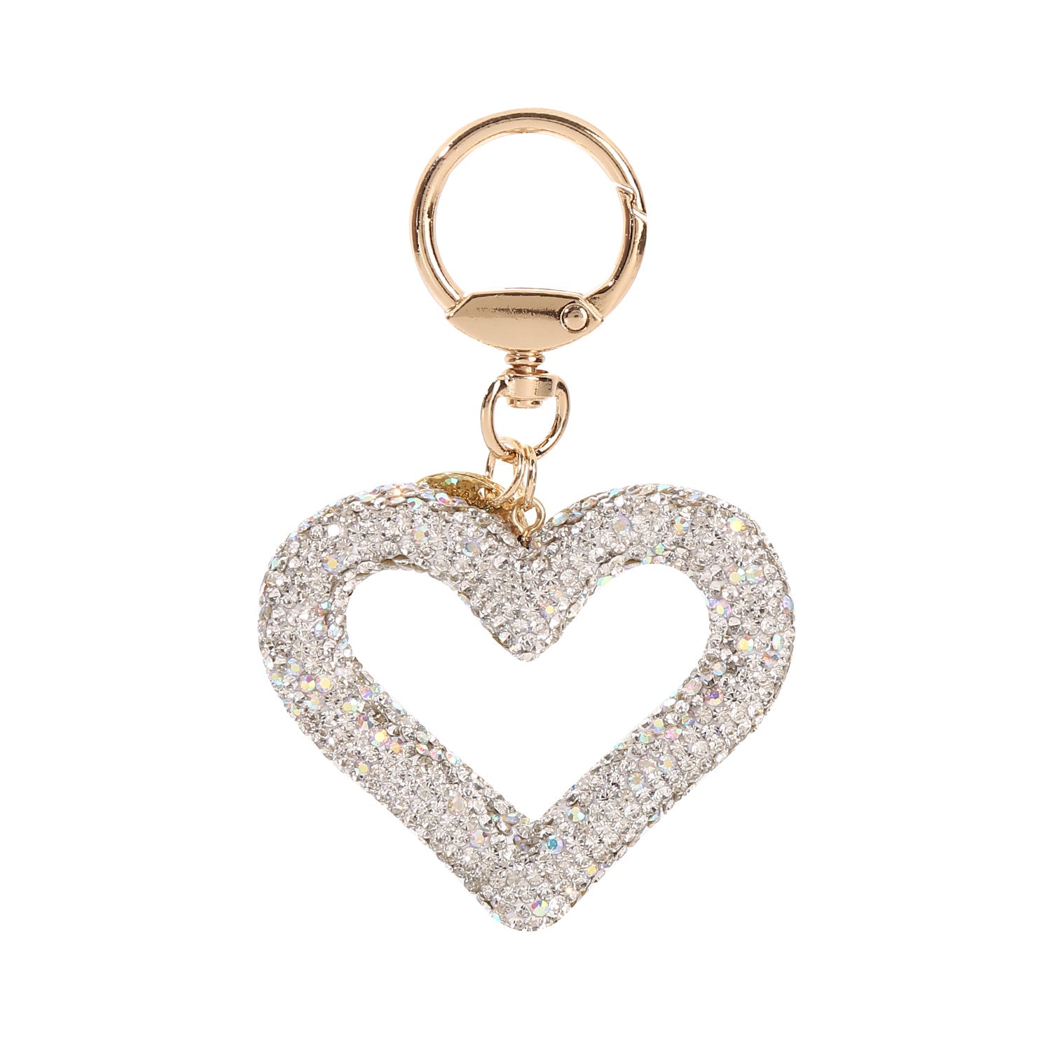 Wholesale Hollow Diamond Heart Key Chain