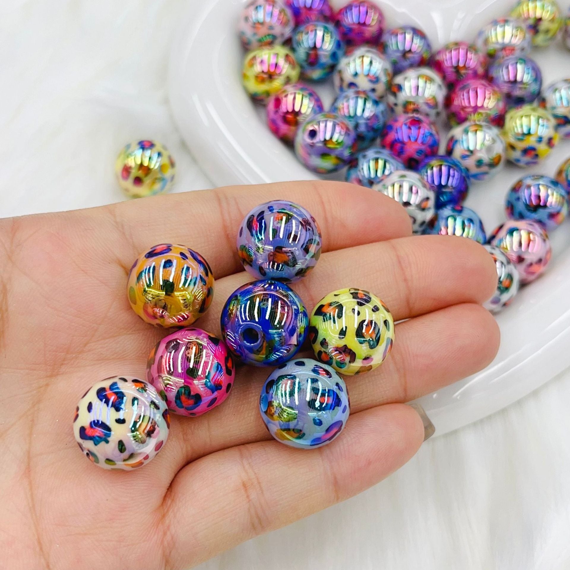 Wholesale 10pcs Acrylic Maillard Style Beaded Accessories DIY