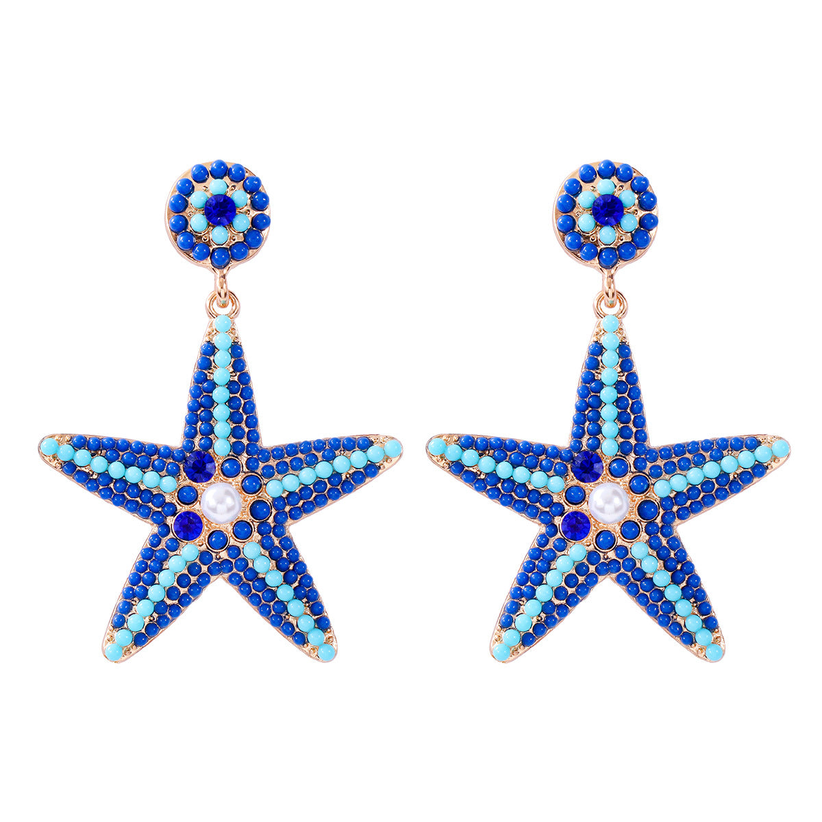 Wholesale of Butterfly Five Pointed Star Pearl Alloy Earrings