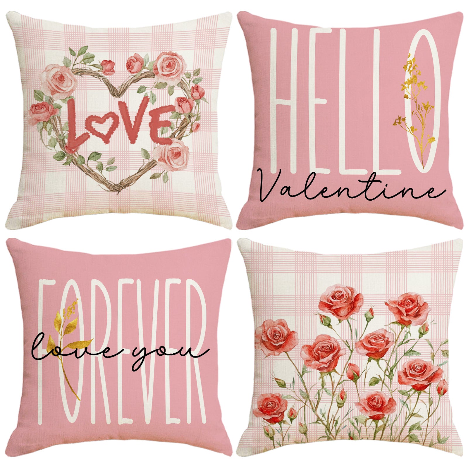 Wholesale Valentine' s Day Set Pillowcase Red  Heart  Lmitation Linen Pillowcase
