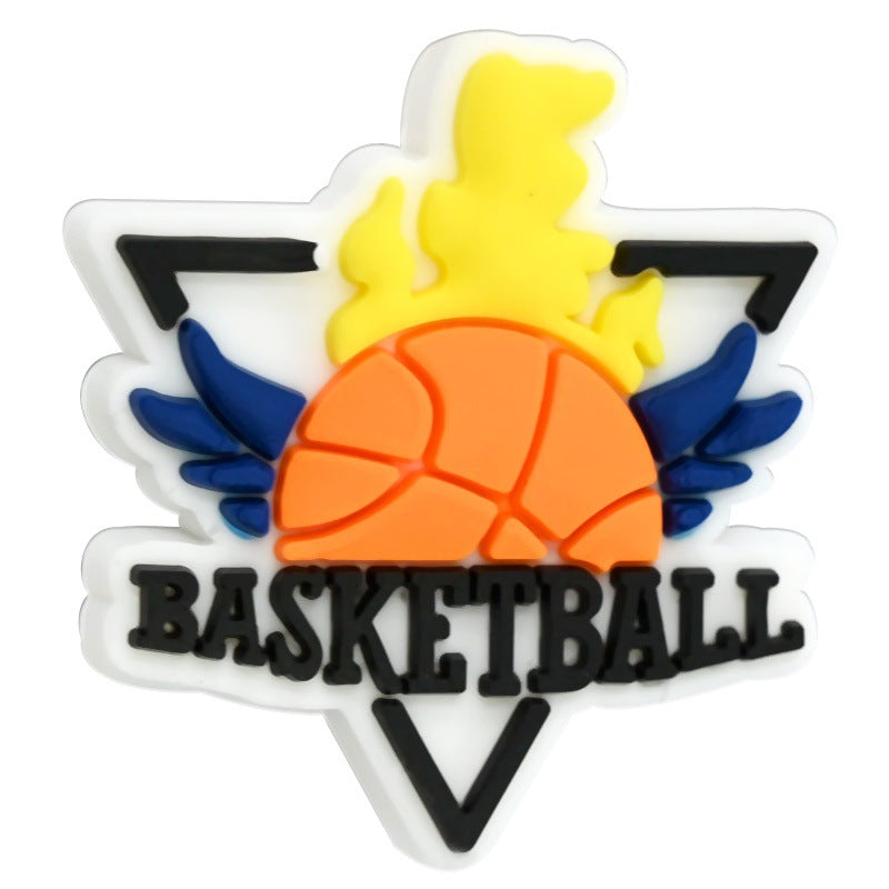 Wholesale Random 100pcs/pack PVC soft rubber perforated beaded accessories for ball sports series   Focal Beads