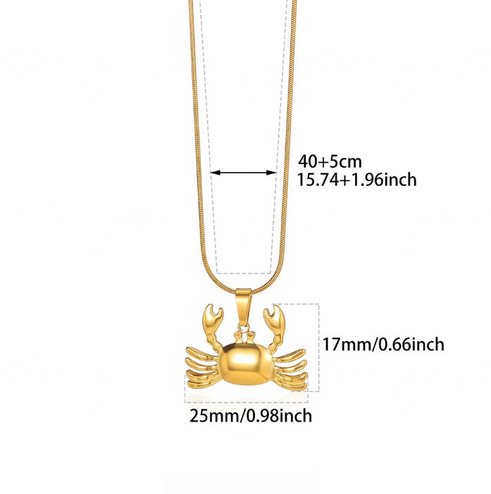 Wholesale stainless steel gold-plated crab fish pendant animal clavicle necklace
