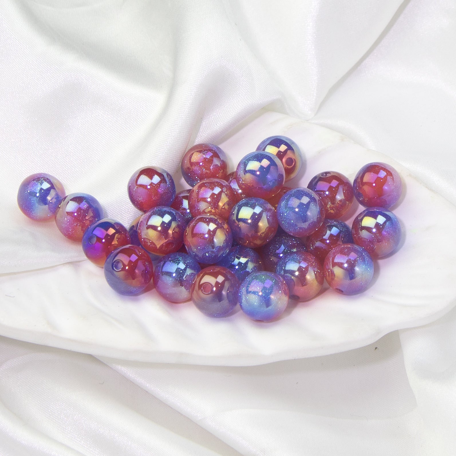 Wholesale 20pcs Starry Sky Two-color Gilded Round Beads