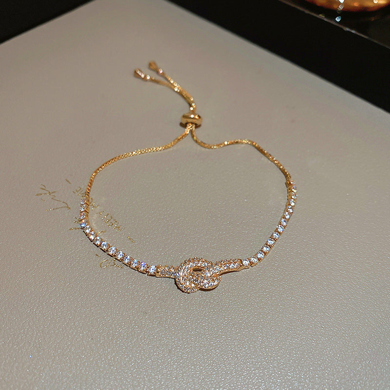 Wholesale Real Gold Electroplated Zircon Snake Pull-out Bracelet
