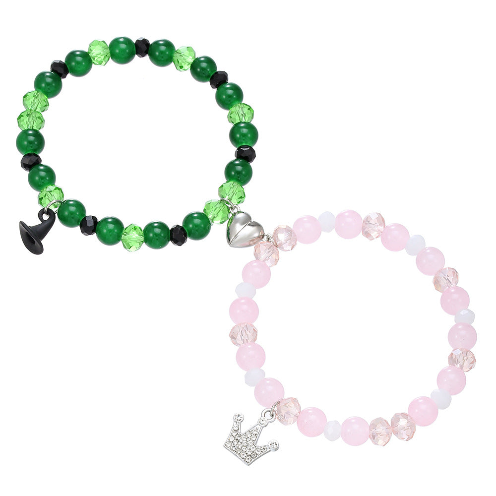 Wholesale Wicked Beaded Heart Magnet Bracelet Set