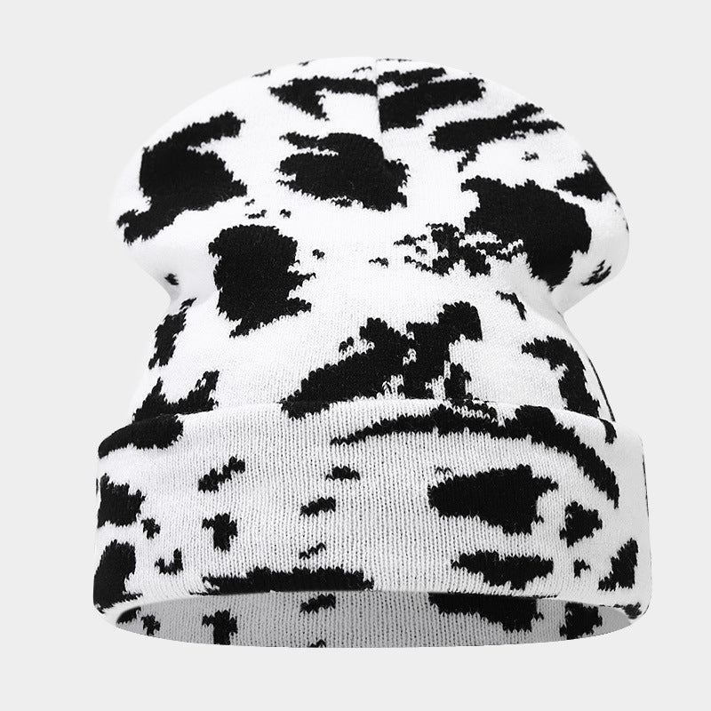 Wholesale Leopard Jacquard Knitted Warm Ear Protection Winter Hat