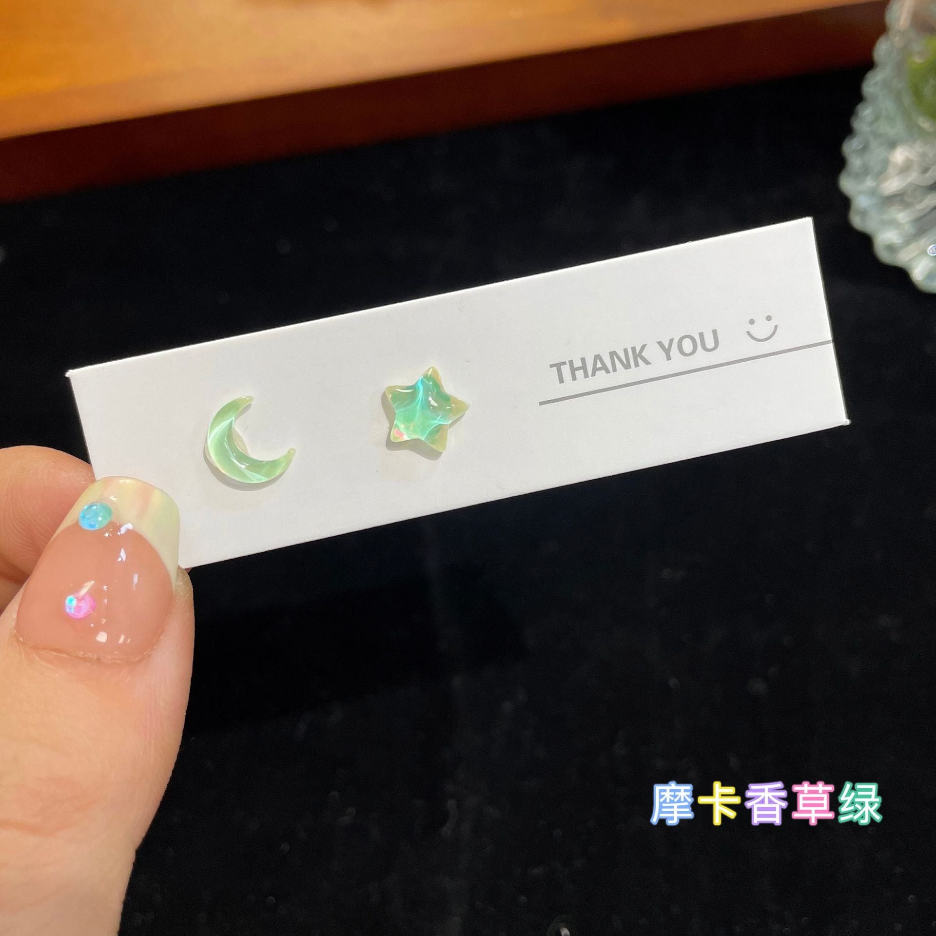 Wholesale Silver Pin Star Moon Girl Stud Earrings