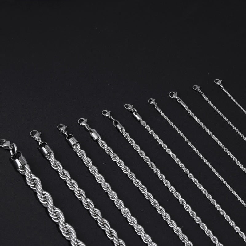 Wholesale Stainless steel twist chain fashion titanium steel necklace