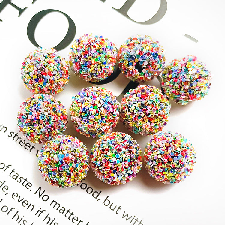Wholesale 16MM Round Ball Straight Hole Beads Sequin Hanging Beads Jewelry Accessories