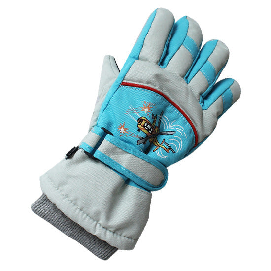 Wholesale Aircraft Children's Skiing Velvet Gloves