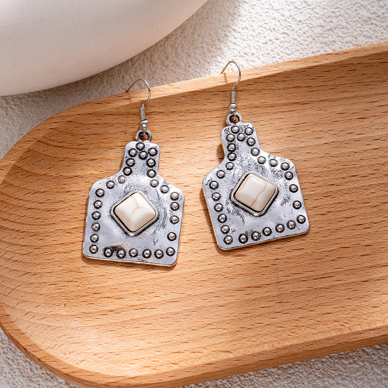 Wholesale Bohemian style turquoise flower earrings