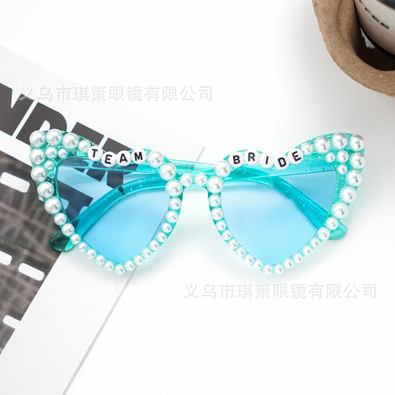 Wholesale sunglasses bride party sunglasses diy heart bridesmaid bride glasses
