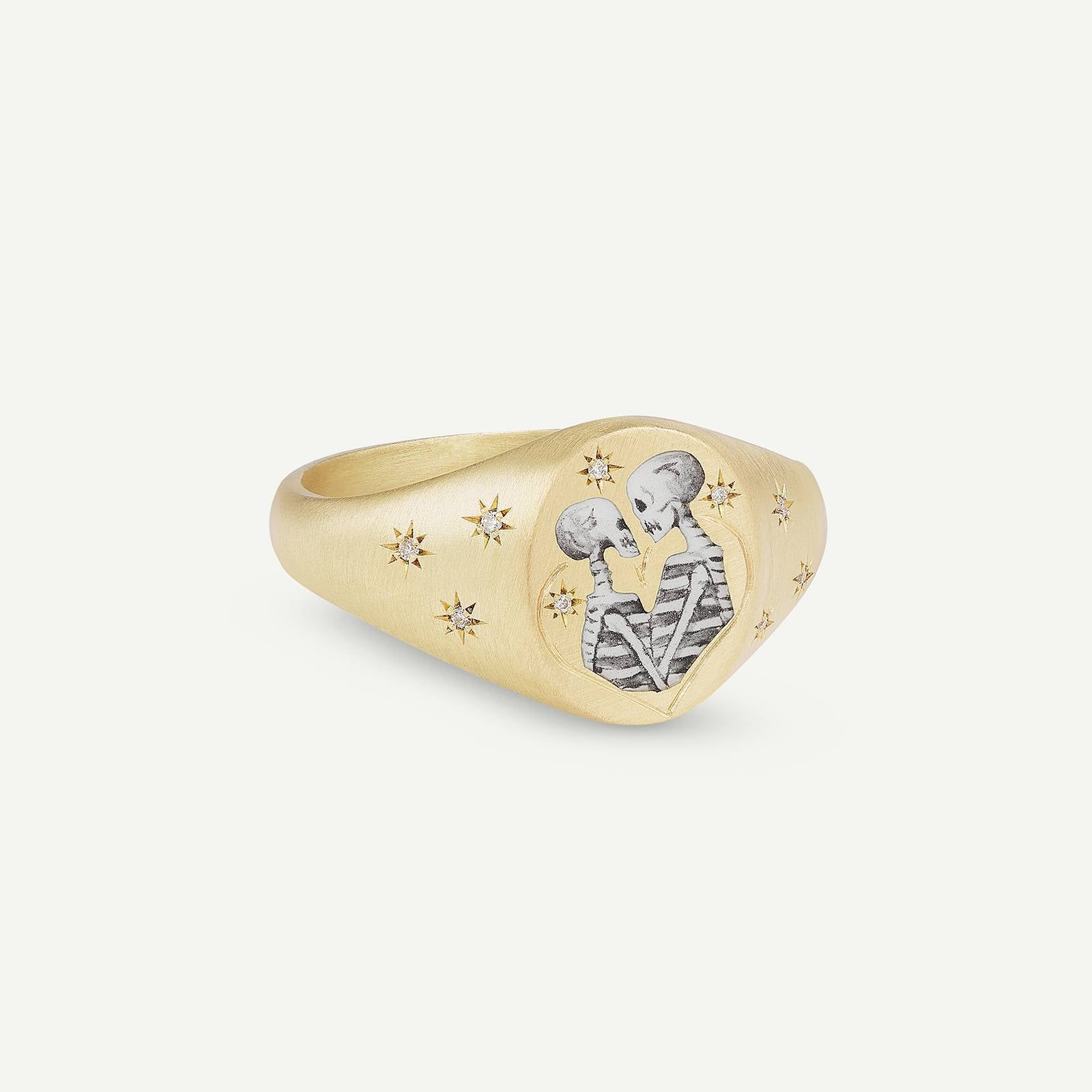 Wholesale Valentine' s Day Lion Mermaid Love Painting Stainless Steel Ring