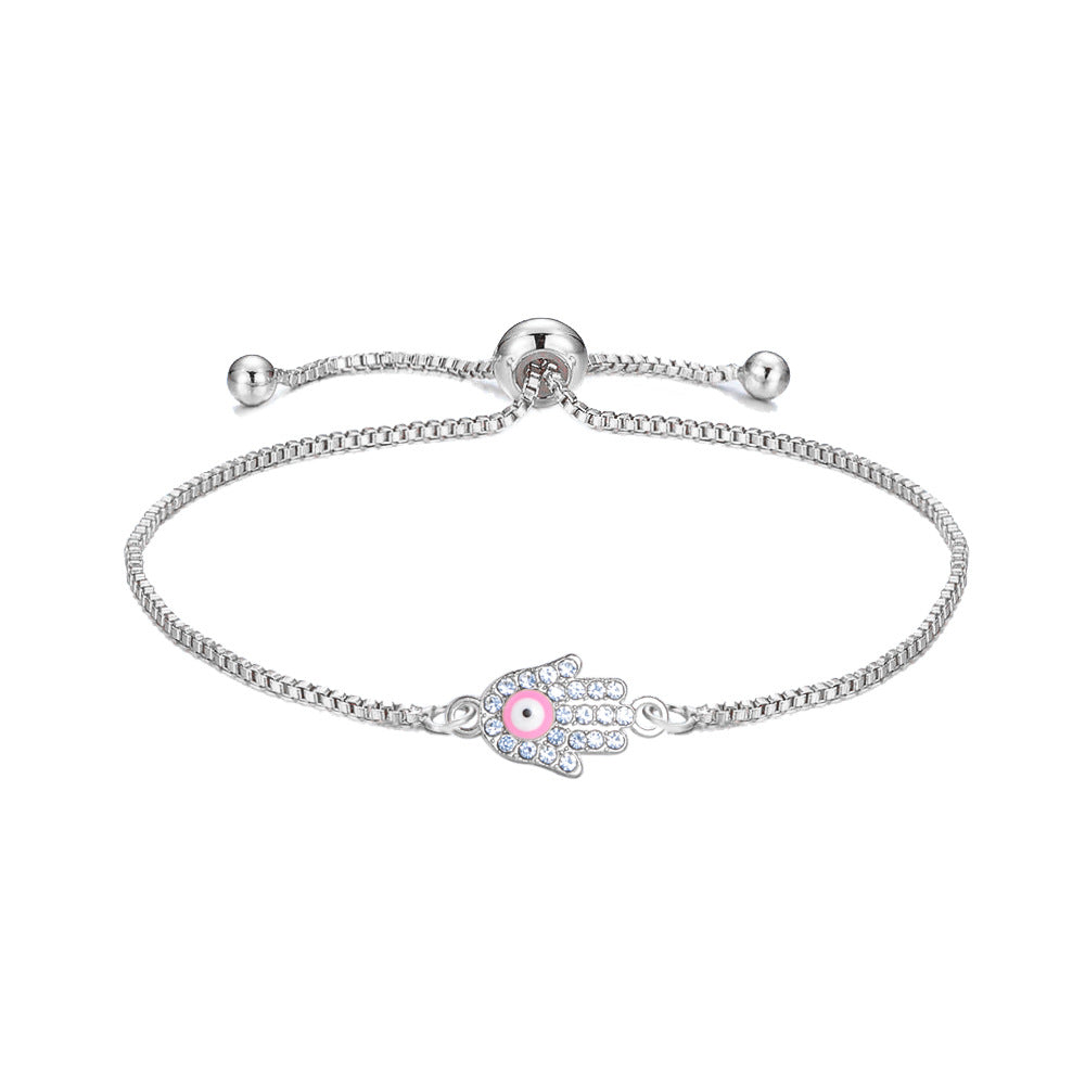 Wholesale Evil Eye Adjustable Pull Bracelet