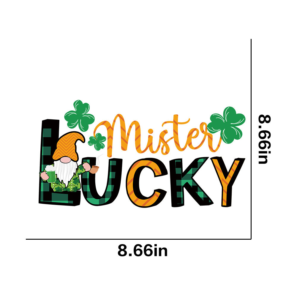 Wholesale 10pcs St. Patrick's Day Green Lucky Clover UV DTF Ready to Press Transfers Wraps