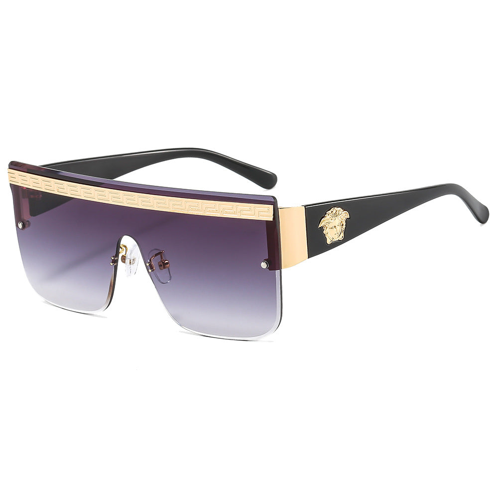 Wholesale Personalized One-Piece Eyebrow-Cut Sunglasses Men' s and Women' s Modern Sunglasses