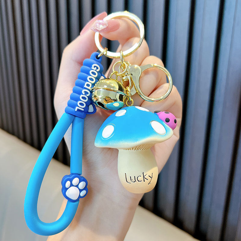 Wholesale Creative Cartoon Resin Ladybug Mushroom Keychain
