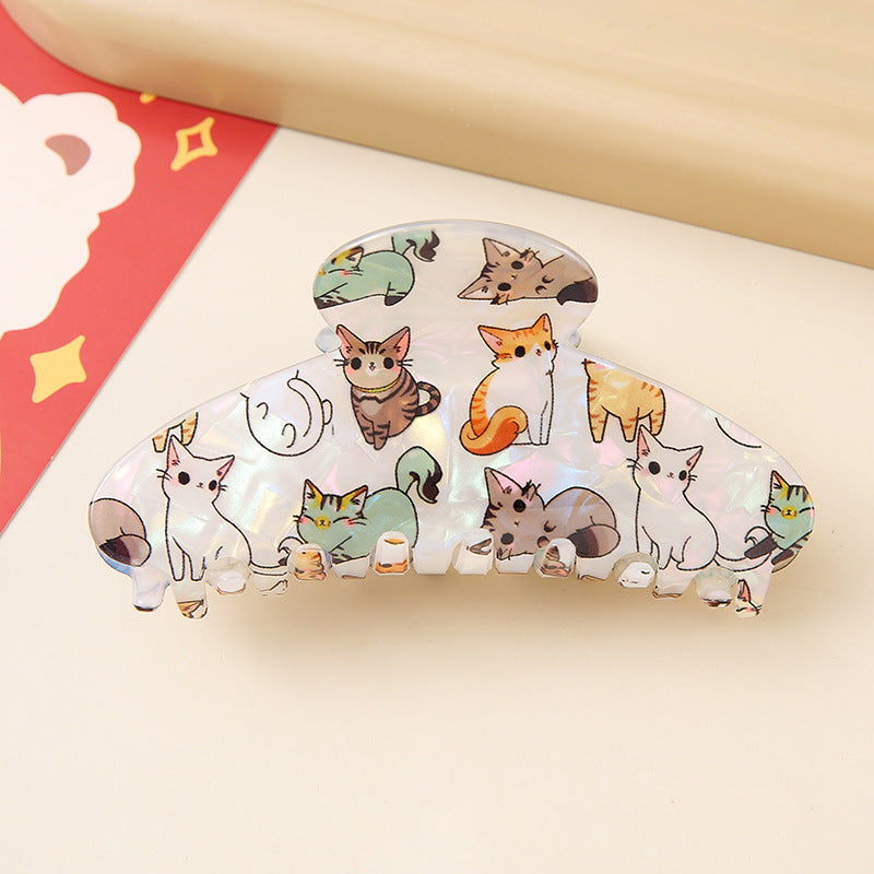 Wholesale New French Rhinestone Cat Hair Claw Clip Acrylic Hollow Women S Hair Accessory Cute Everyday Styling For Boutique Resale