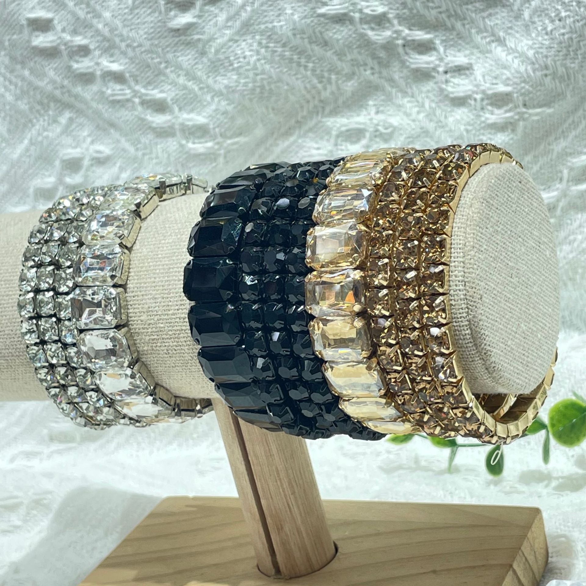 Wholesale rhinestone elastic rubber band bracelet