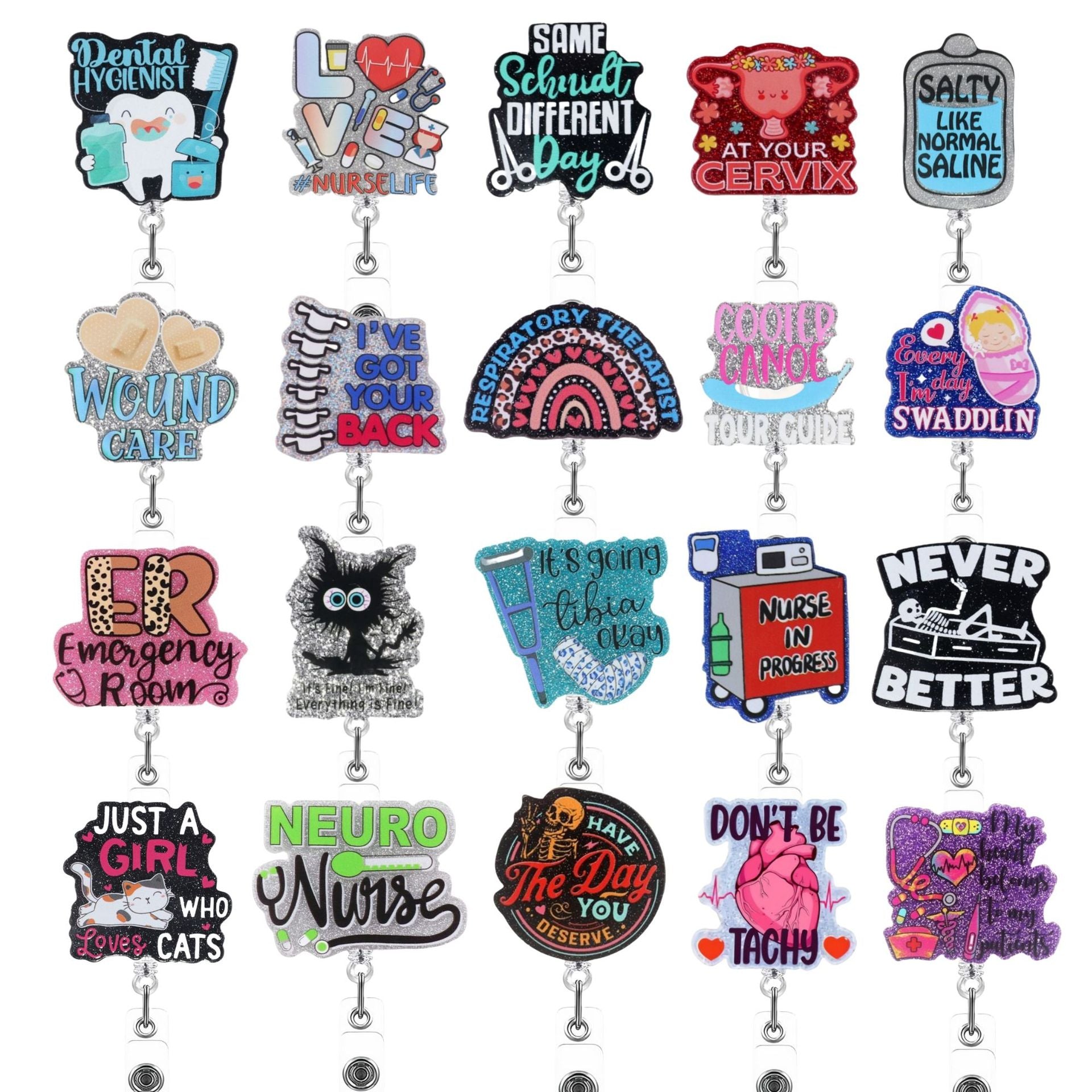 Wholesale Acrylic Medical Student DIY Retractable Keychain