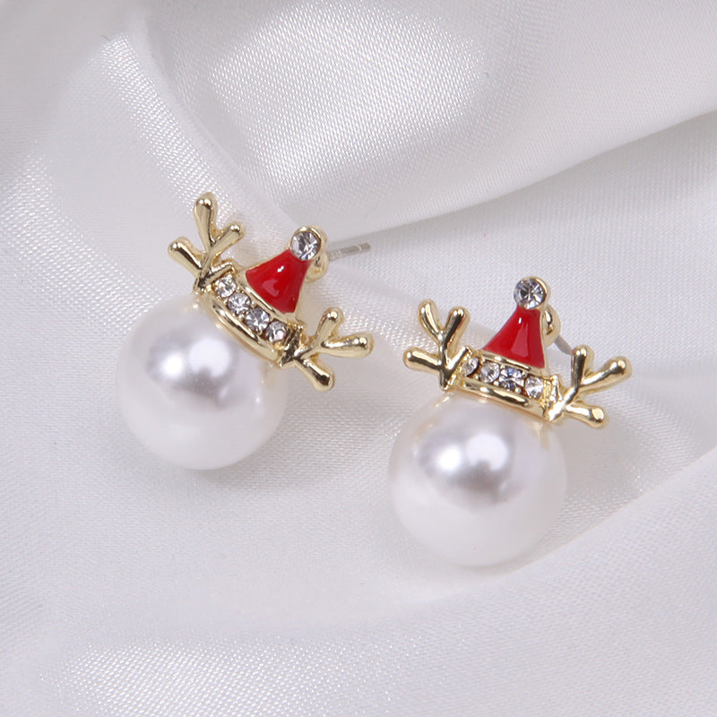 Wholesale Diamond Bell Snowflake Christmas Tree Earrings