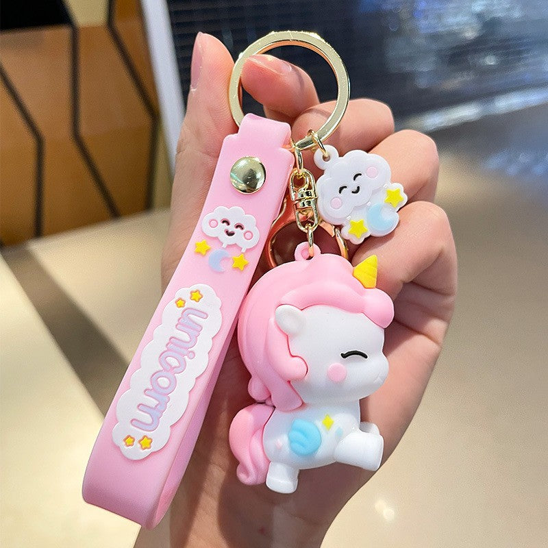 Wholesale Unicorn Hair Ball Silicone Keychains