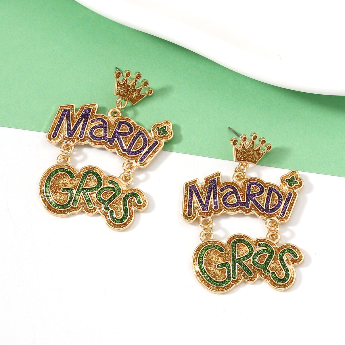 Wholesale Carnival Zinc Alloy  Mardi Gras Earrings