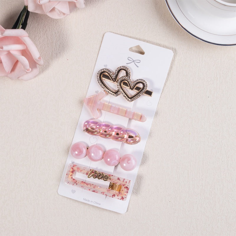 Wholesale Pearl with Diamond Bow and Starfish Plastic Hair Clips