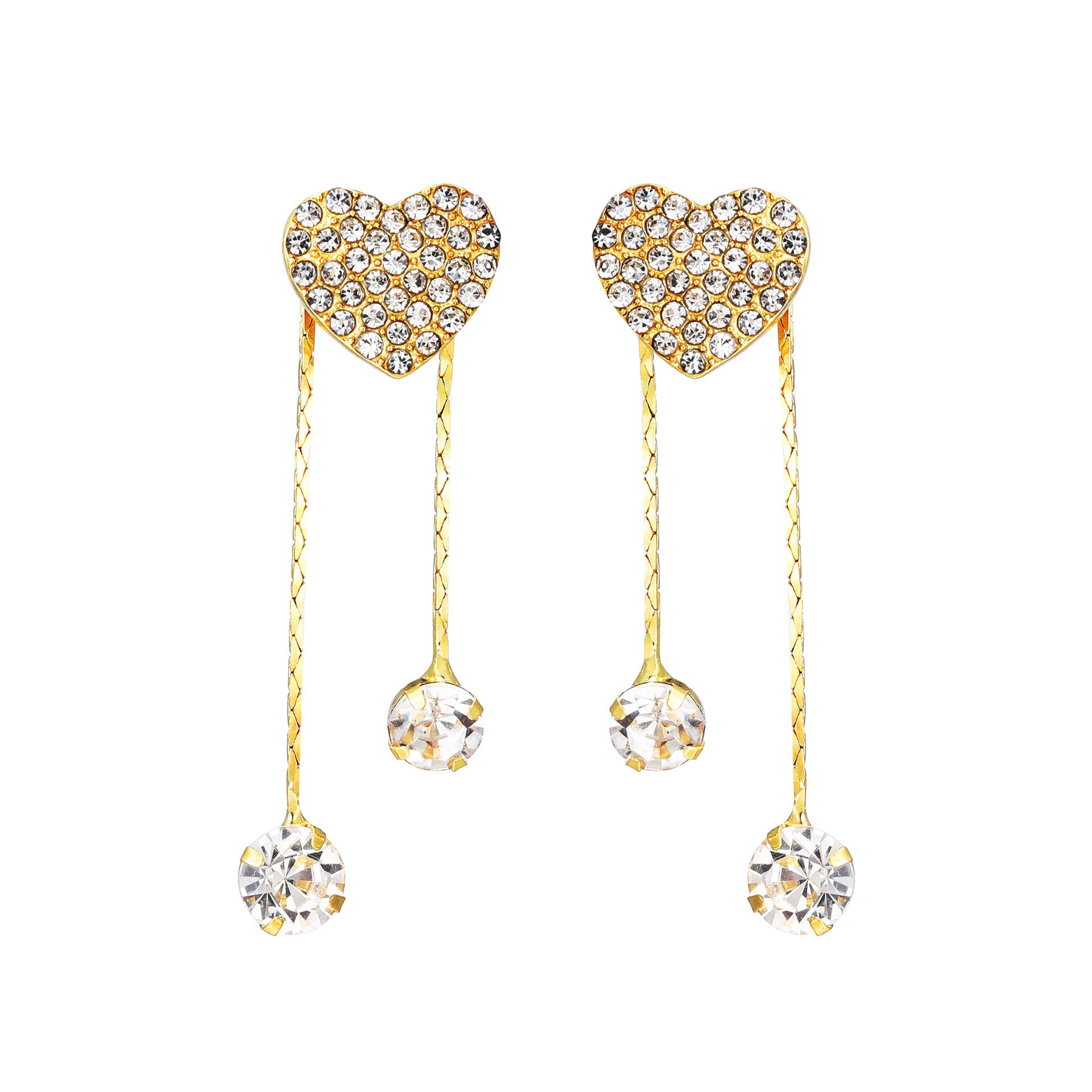 Wholesale Asymmetric Full Diamond Love Earrings