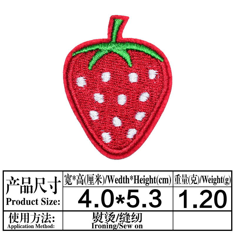Wholesale Fashion Embroidered Fruit Patches Banana Watermelon Sew On Clothing Decorative Craft Supply 20 Pcs
