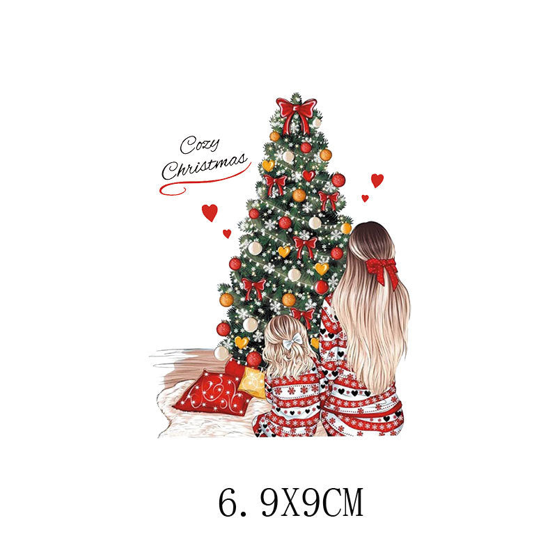 Wholesale   5pcs/pack sleigh heat transfer  UV DTF Ready to Press Transfers Wraps