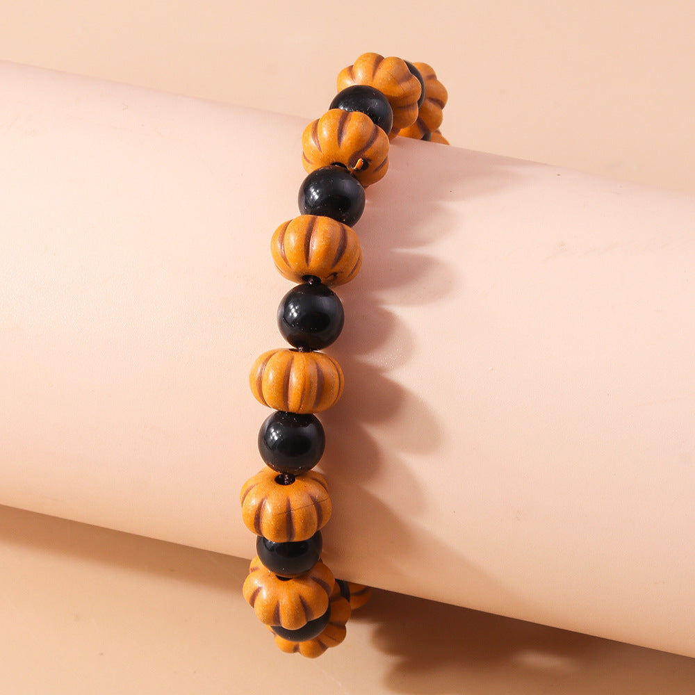 Wholesale Halloween Skull Pumpkin Beaded Bracelet