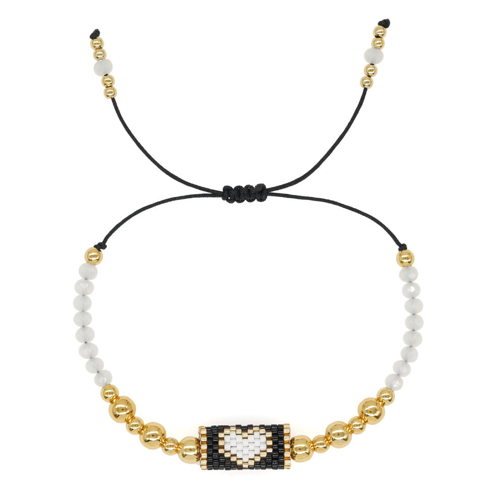 Cuentas de cristal al por mayor cuentas de arroz de cobre dorado tejido a mano blanca blanca cilindro cilindro de cilindro