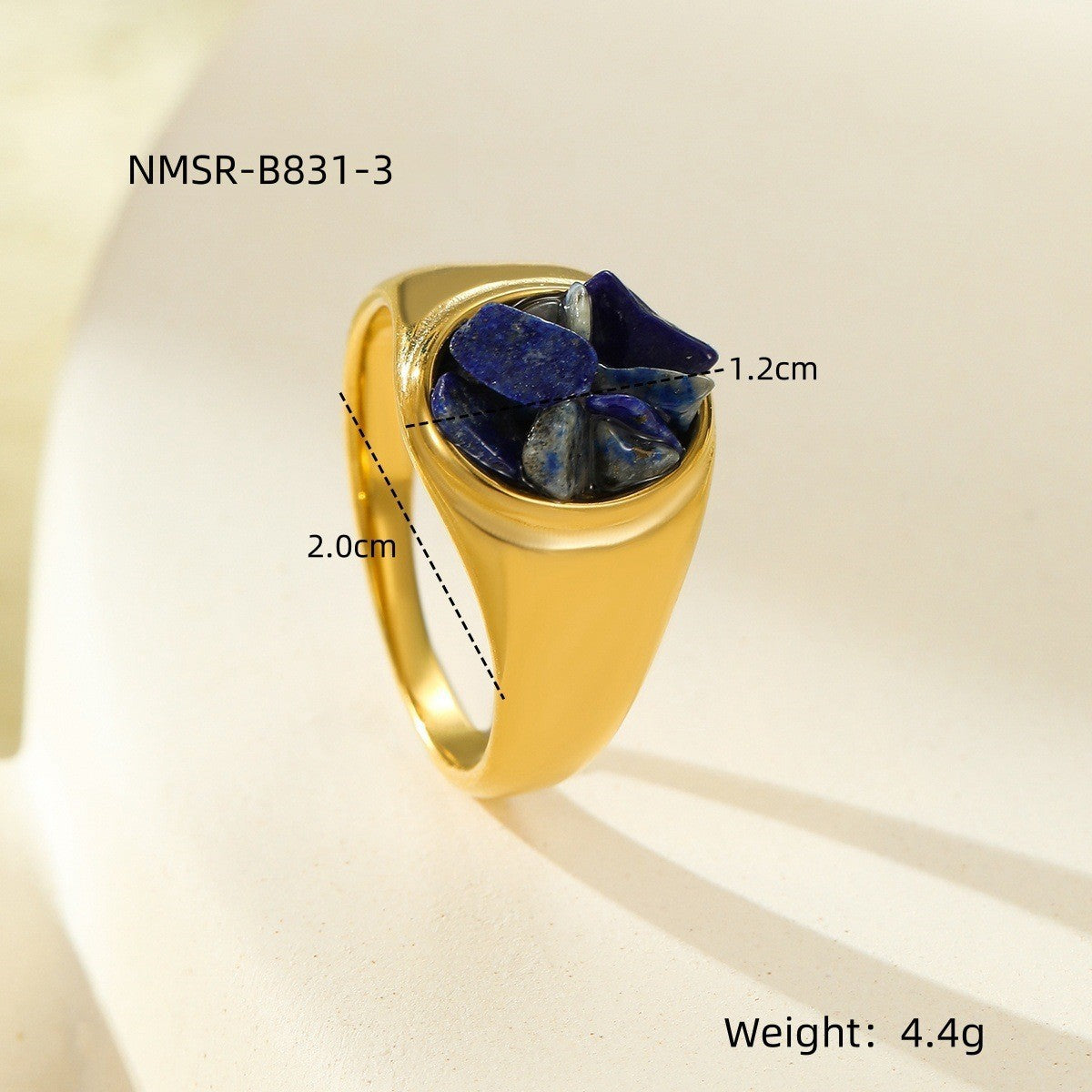 Wholesale Stainless Steel Ring With Natural Stone Setting