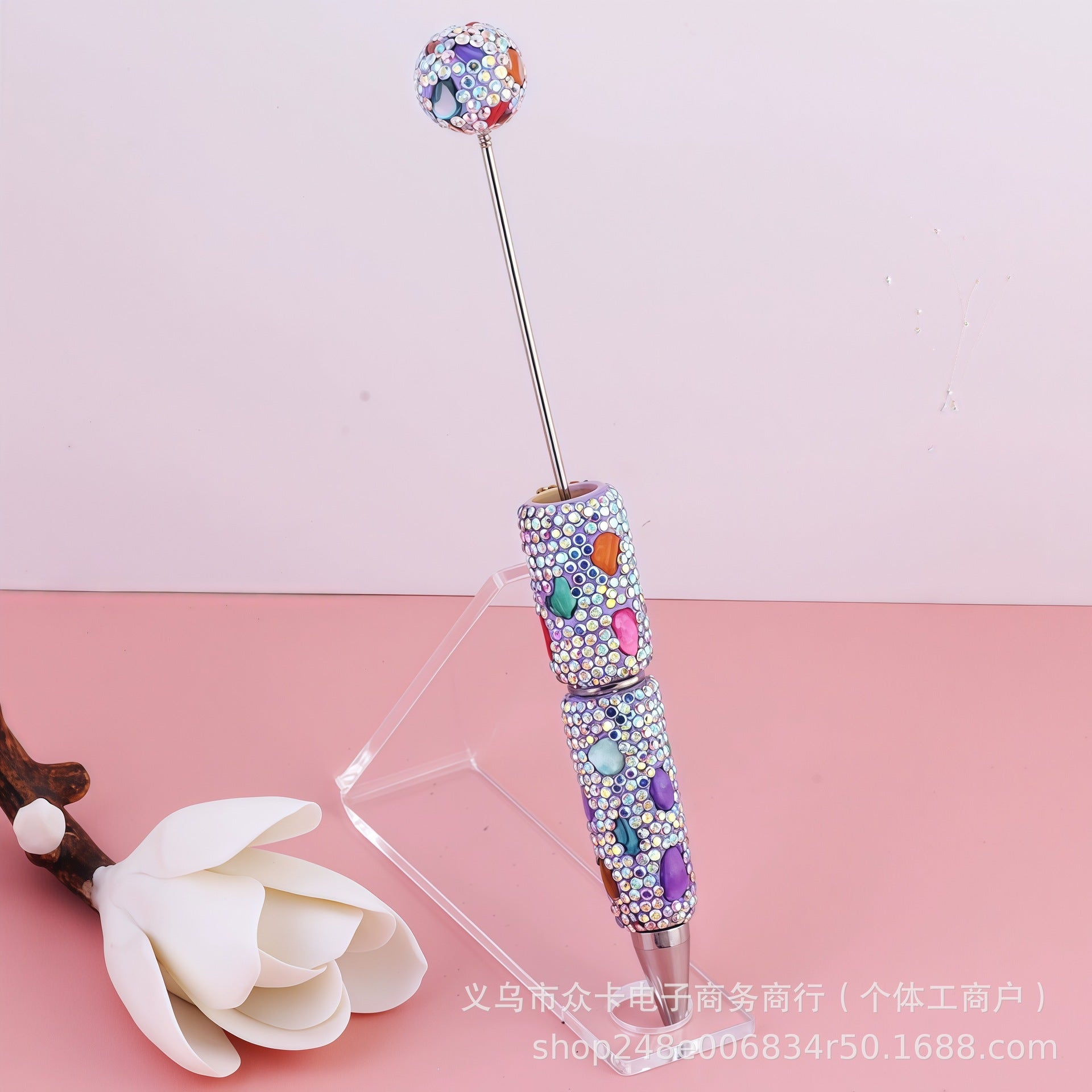 Wholesale 10pcs Colorful Shell Full Diamond DIY Fancy Beadable Pens