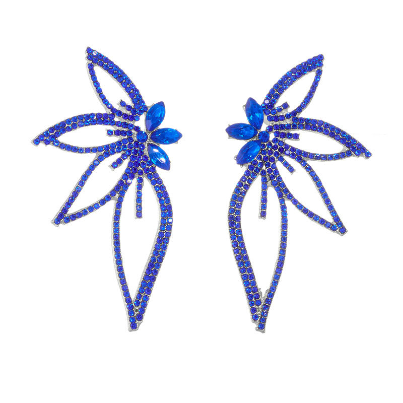 Wholesale Diamond Inlaid Butterfly Girl Alloy Earrings